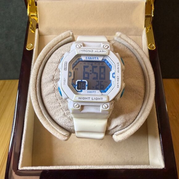 Dakota Large Digital Multifunction Sport Watch White/Baby Blue, 40mm - Picture 1 of 5